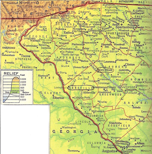 1954 Map of South Carolina